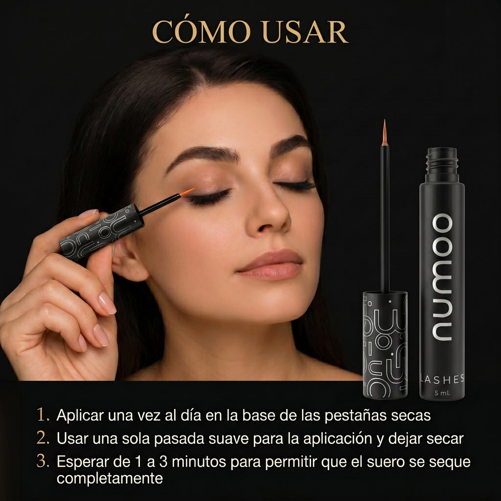 numoo LASHES - Suero Avanzado de Péptidos para Crecimiento de Pestañas (5 ml)